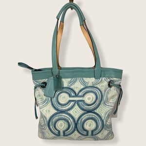 Coach Tote Signature Op Art Leigh Audrey Swirl Bag